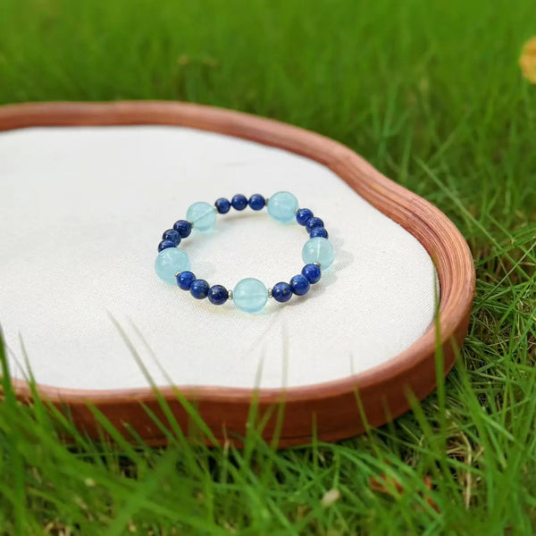 Aquamarine & Lapis Lazuli Bracelet