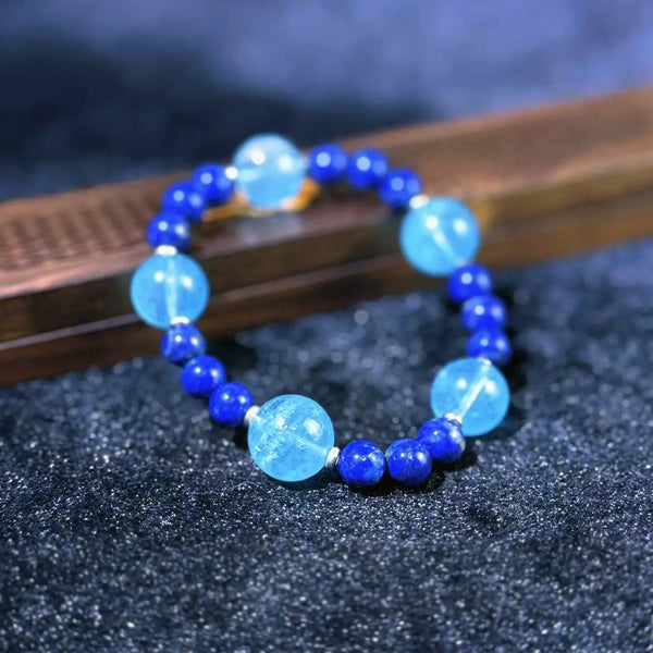 Aquamarine & Lapis Lazuli Bracelet