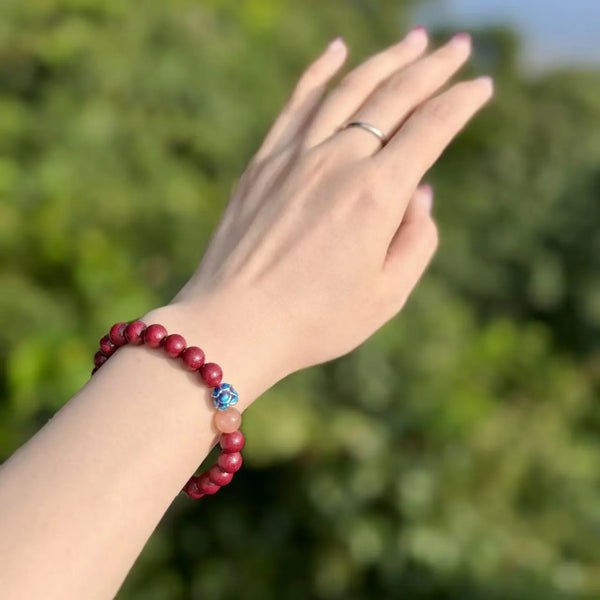 Cinnabar & Orange Moonstone Bracelet