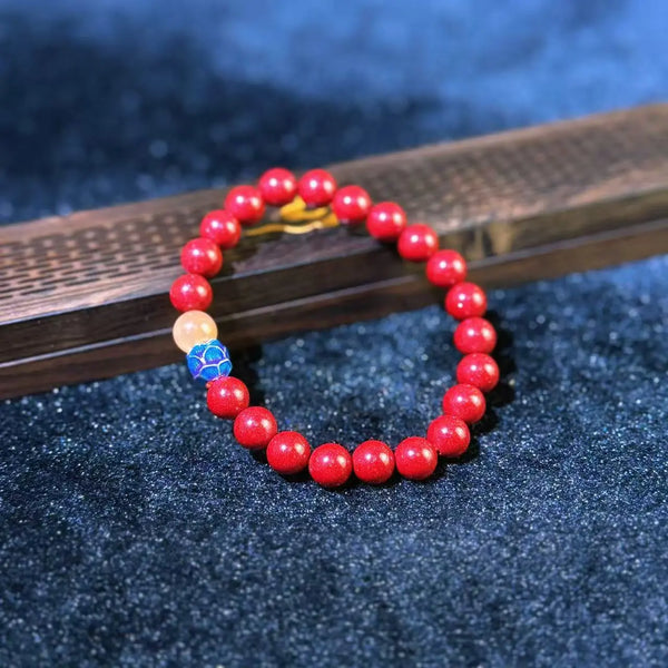 Cinnabar & Orange Moonstone Bracelet